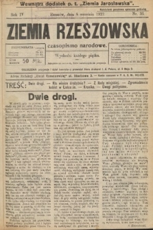 Ziemia Rzeszowska : czasopismo narodowe. 1922, nr 36