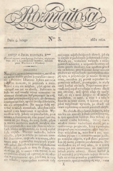 Rozmaitości : pismo dodatkowe do Gazety Lwowskiej. 1832, nr 5