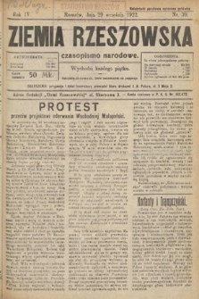 Ziemia Rzeszowska : czasopismo narodowe. 1922, nr 39