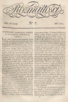 Rozmaitości : pismo dodatkowe do Gazety Lwowskiej. 1832, nr 7
