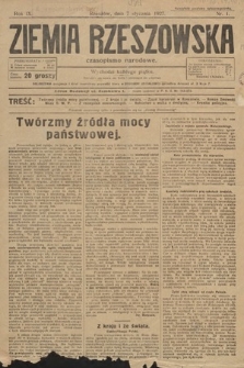 Ziemia Rzeszowska : czasopismo narodowe. 1927, nr 1