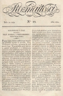 Rozmaitości : pismo dodatkowe do Gazety Lwowskiej. 1832, nr 19