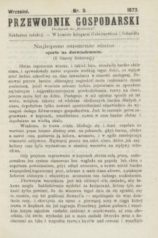 Przewodnik Gospodarski : dodatek do „Rolnika”. 1873, nr 9 (wrzesień)