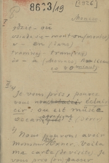 Notesy Władysława Orkana T. 19. Notes ze słownikiem i rozmówkami francusko-polskimi, pisanymi przez wyjazdem do Francji