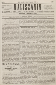 Kaliszanin : gazeta miasta Kalisza i jego okolic. R.2, № 2 (6 stycznia 1871)