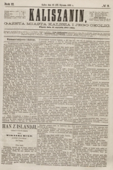 Kaliszanin : gazeta miasta Kalisza i jego okolic. R.2, № 8 (27 stycznia 1871)