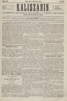 Kaliszanin : gazeta miasta Kalisza i jego okolic. R.2, № 14 (17 lutego 1871)