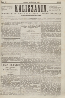 Kaliszanin : gazeta miasta Kalisza i jego okolic. R.2, № 17 (28 lutego 1871)