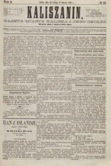 Kaliszanin : gazeta miasta Kalisza i jego okolic. R.2, № 19 (7 marca 1871)