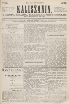 Kaliszanin : gazeta miasta Kalisza i jego okolic. R.2, № 23 (21 marca 1871)