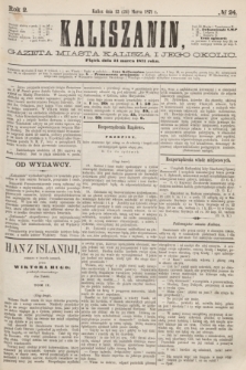 Kaliszanin : gazeta miasta Kalisza i jego okolic. R.2, № 24 (24 marca 1871)
