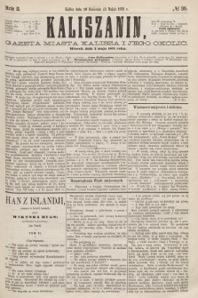 Kaliszanin : gazeta miasta Kalisza i jego okolic. R.2, № 35 (2 maja 1871)