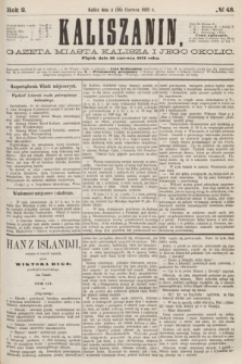 Kaliszanin : gazeta miasta Kalisza i jego okolic. R.2, № 48 (16 czerwca 1871)