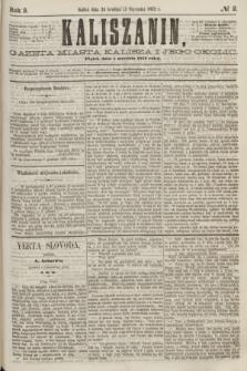 Kaliszanin : gazeta miasta Kalisza i jego okolic. R.3, № 2 (5 stycznia 1872)