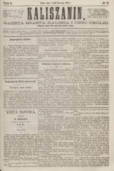 Kaliszanin : gazeta miasta Kalisza i jego okolic. R.3, № 6 (19 stycznia 1872)