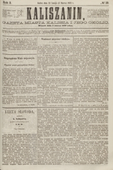 Kaliszanin : gazeta miasta Kalisza i jego okolic. R.3, № 19 (5 marca 1872)