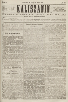 Kaliszanin : gazeta miasta Kalisza i jego okolic. R.3, № 21 (12 marca 1872)