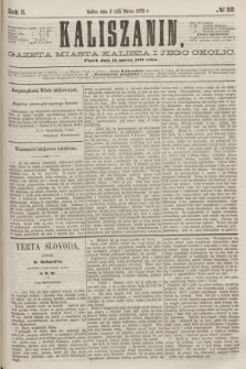 Kaliszanin : gazeta miasta Kalisza i jego okolic. R.3, № 22 (15 marca 1872)