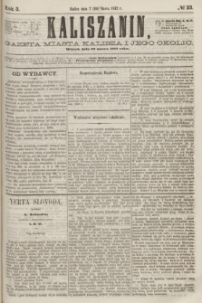 Kaliszanin : gazeta miasta Kalisza i jego okolic. R.3, № 23 (19 marca 1872)