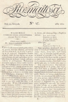 Rozmaitości : pismo dodatkowe do Gazety Lwowskiej. 1832, nr 47