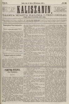 Kaliszanin : gazeta miasta Kalisza i jego okolic. R.3, № 29 (12 kwietnia 1872)