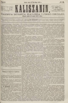 Kaliszanin : gazeta miasta Kalisza i jego okolic. R.3, № 41 (24 maja 1872)