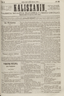 Kaliszanin : gazeta miasta Kalisza i jego okolic. R.3, № 48 (18 czerwca 1872)