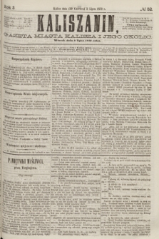 Kaliszanin : gazeta miasta Kalisza i jego okolic. R.3, № 52 (2 lipca 1872)