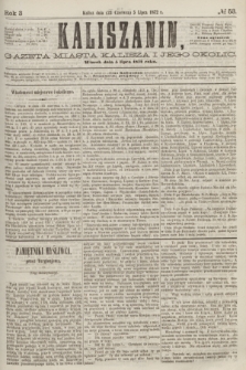 Kaliszanin : gazeta miasta Kalisza i jego okolic. R.3, № 53 (5 lipca 1872)