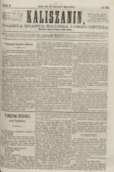 Kaliszanin : gazeta miasta Kalisza i jego okolic. R.3, № 54 (9 lipca 1872)