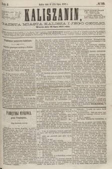 Kaliszanin : gazeta miasta Kalisza i jego okolic. R.3, № 58 (23 lipca 1872)