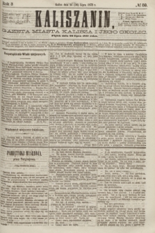 Kaliszanin : gazeta miasta Kalisza i jego okolic. R.3, № 59 (26 lipca 1872)