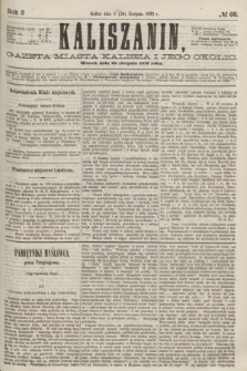 Kaliszanin : gazeta miasta Kalisza i jego okolic. R.3, № 66 (20 sierpnia 1872)