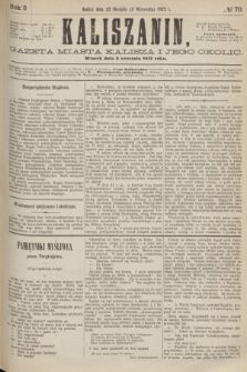 Kaliszanin : gazeta miasta Kalisza i jego okolic. R.3, № 70 (3 września 1872)