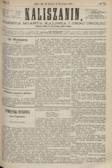 Kaliszanin : gazeta miasta Kalisza i jego okolic. R.3, № 71 (6 września 1872)
