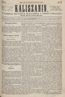 Kaliszanin : gazeta miasta Kalisza i jego okolic. R.3, № 72 (10 września 1872)