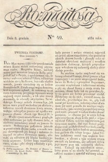 Rozmaitości : pismo dodatkowe do Gazety Lwowskiej. 1832, nr 49