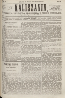Kaliszanin : gazeta miasta Kalisza i jego okolic. R.3, № 79 (4 października 1872)