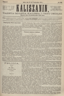 Kaliszanin : gazeta miasta Kalisza i jego okolic. R.3, № 86 (29 października 1872)