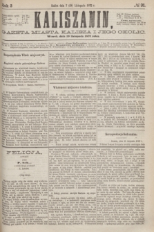 Kaliszanin : gazeta miasta Kalisza i jego okolic. R.3, № 91 (19 listopada 1872)