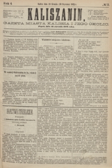 Kaliszanin : gazeta miasta Kalisza i jego okolic. R.4, № 3 (10 stycznia 1873)