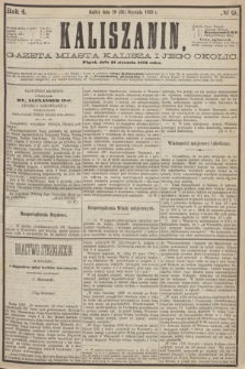 Kaliszanin : gazeta miasta Kalisza i jego okolic. R.4, № 9 (31 stycznia 1873)