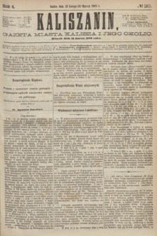 Kaliszanin : gazeta miasta Kalisza i jego okolic. R.4, № 20 (11 marca 1873)