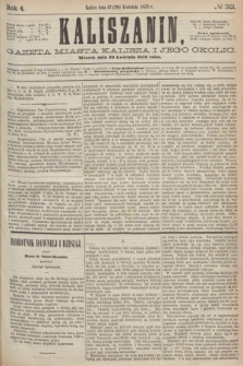 Kaliszanin : gazeta miasta Kalisza i jego okolic. R.4, № 32 (29 kwietnia 1873)