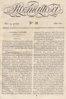 Rozmaitości : pismo dodatkowe do Gazety Lwowskiej. 1832, nr 52