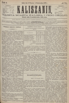 Kaliszanin : gazeta miasta Kalisza i jego okolic. R.4, № 75 (3 października 1873)