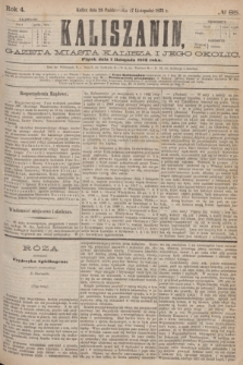 Kaliszanin : gazeta miasta Kalisza i jego okolic. R.4, № 85 (7 listopada 1873)