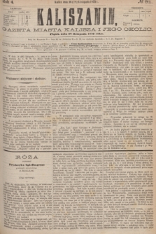 Kaliszanin : gazeta miasta Kalisza i jego okolic. R.4, № 91 (28 listopada 1873)