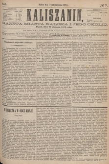 Kaliszanin : gazeta miasta Kalisza i jego okolic. R.5, № 7 (23 stycznia 1874)