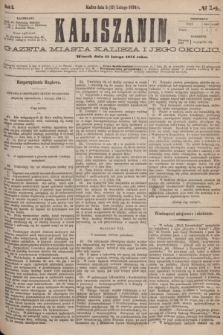 Kaliszanin : gazeta miasta Kalisza i jego okolic. R.5, № 14 (17 lutego 1874)